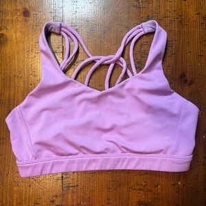 Curves N Combatboots Lavender Strappy Sports Bra Medium